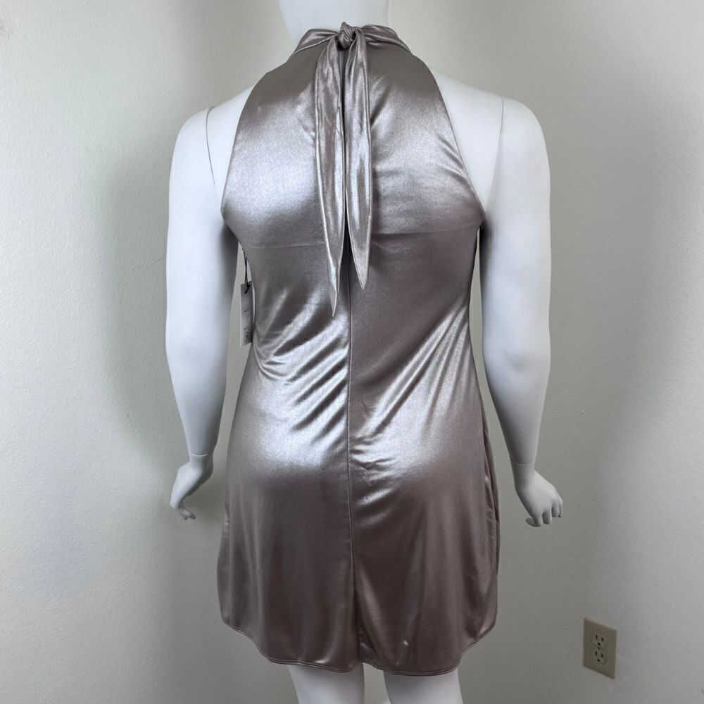 Bailey 44 Women Size L Director Cut Gold Matallic Shift Pullover Mini NEW Dress - Picture 7 of 17